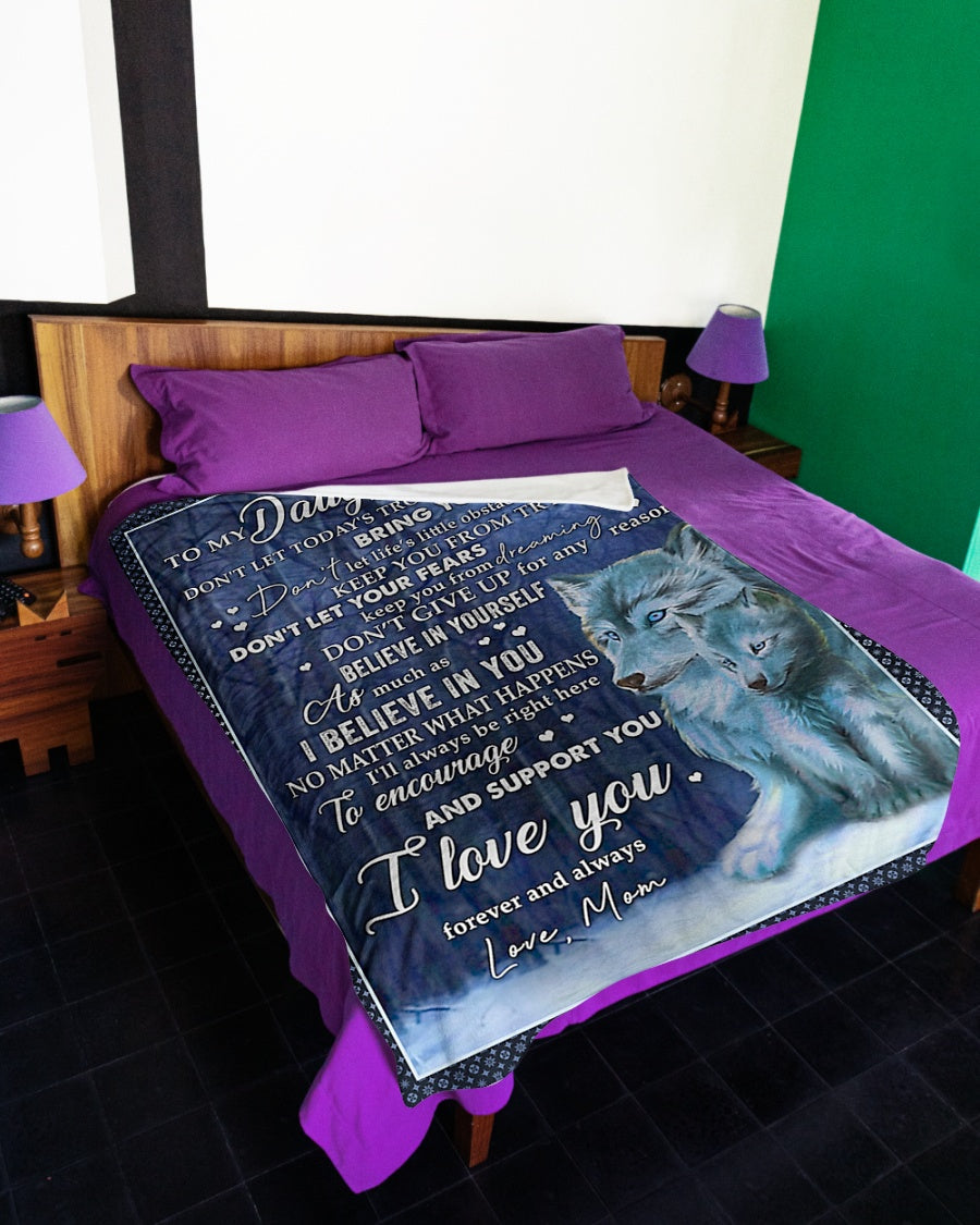 Wolf I Believe In You Daughter Gift I Love You Flannel Blanket For Cozy Home Lounging And Gifting