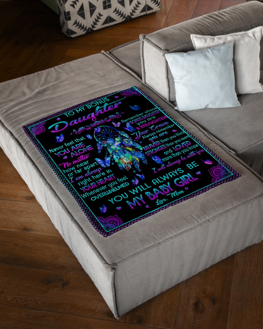 Family Never Feel That You Are Alone To Bonus Daughter Flannel Blanket For Living Room And Bedroom Styling