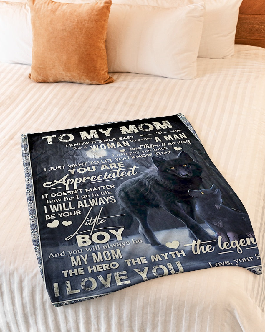 Wolf To My Mom Wolf You Are Appreciated Flannel Blanket For Soft Bed Couch And Home Comfort