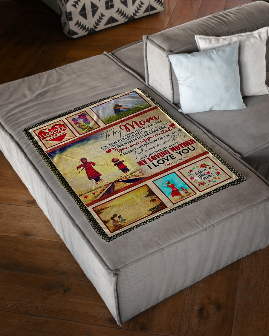 Family To My Mom You Are Appreciated Flannel Blanket For Living Room And Bedroom Styling