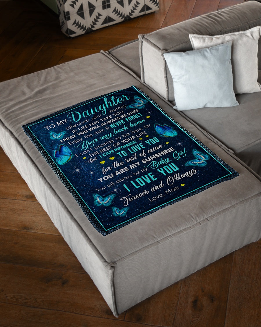 Butterfly Wherever Your Journey In Life Flannel Blanket For Living Room And Bedroom Styling