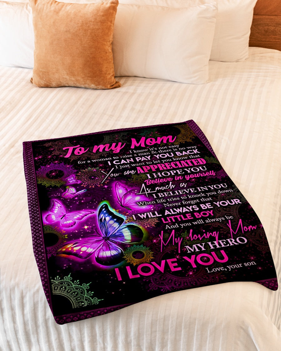 Butterfly To My Mom Butterfly You Are Appreciated Flannel Blanket For Soft Bed Couch And Home Comfort