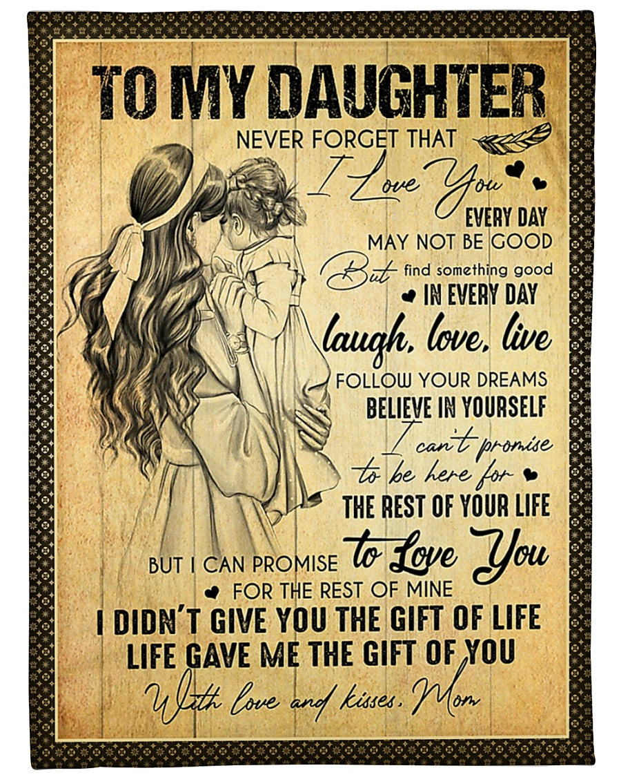 Family The Gift Of Life Daughter Gift Flannel Blanket For Bed Sofa And Reading Nook Decor