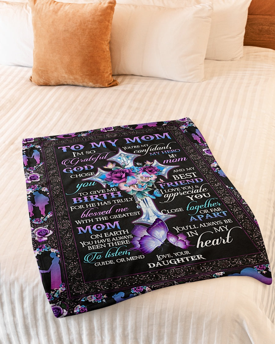 God To My Mom I Love You And Appreciate You Flannel Blanket For Soft Bed Couch And Home Comfort