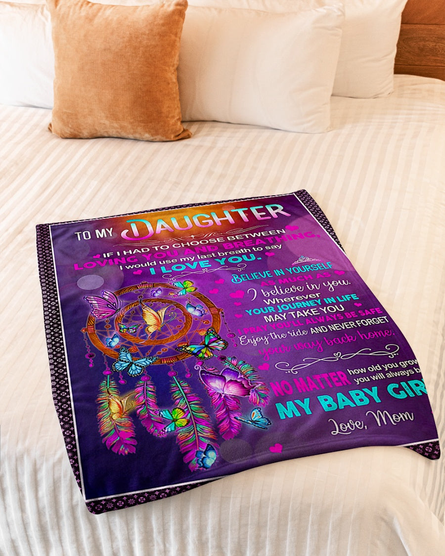 Butterfly My Baby Girl Daughter Gift Flannel Blanket For Soft Bed Couch And Home Comfort