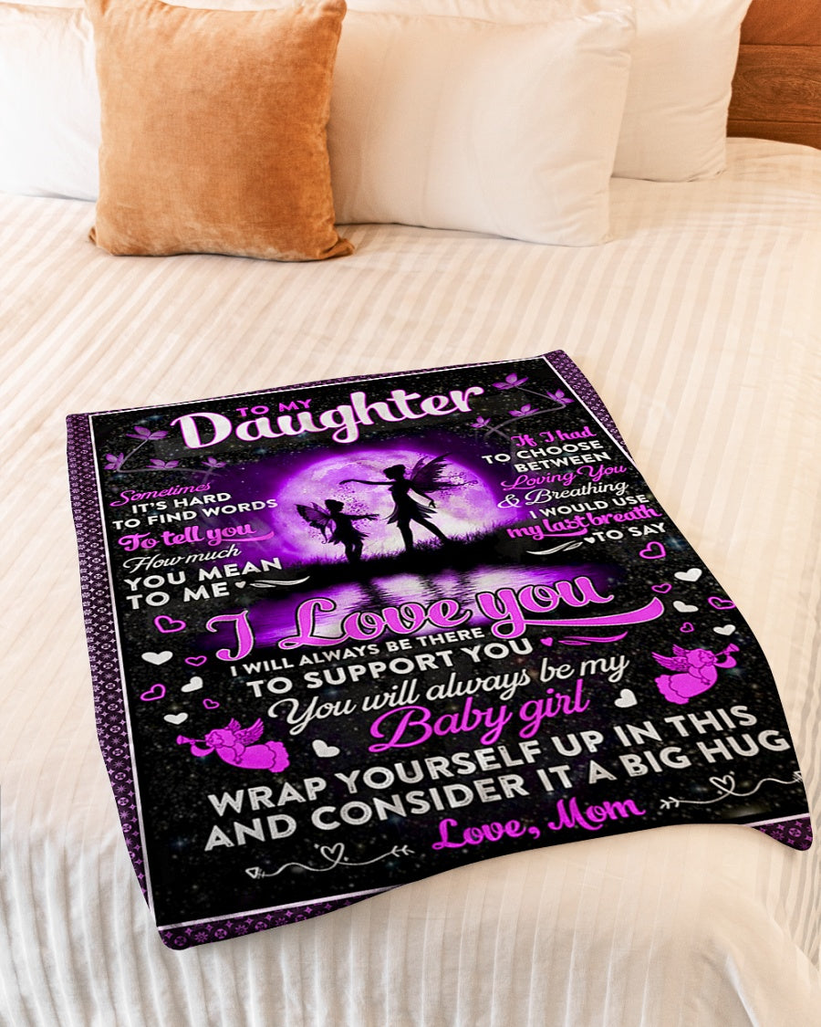 Family Sometimes It's Hard To Find Words Mom To Daughter Flannel Blanket For Soft Bed Couch And Home Comfort