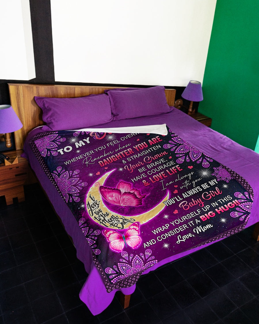 Butterfly I Am Always With You Daughter Gift Flannel Blanket For Bedroom Couch And Daily Comfort