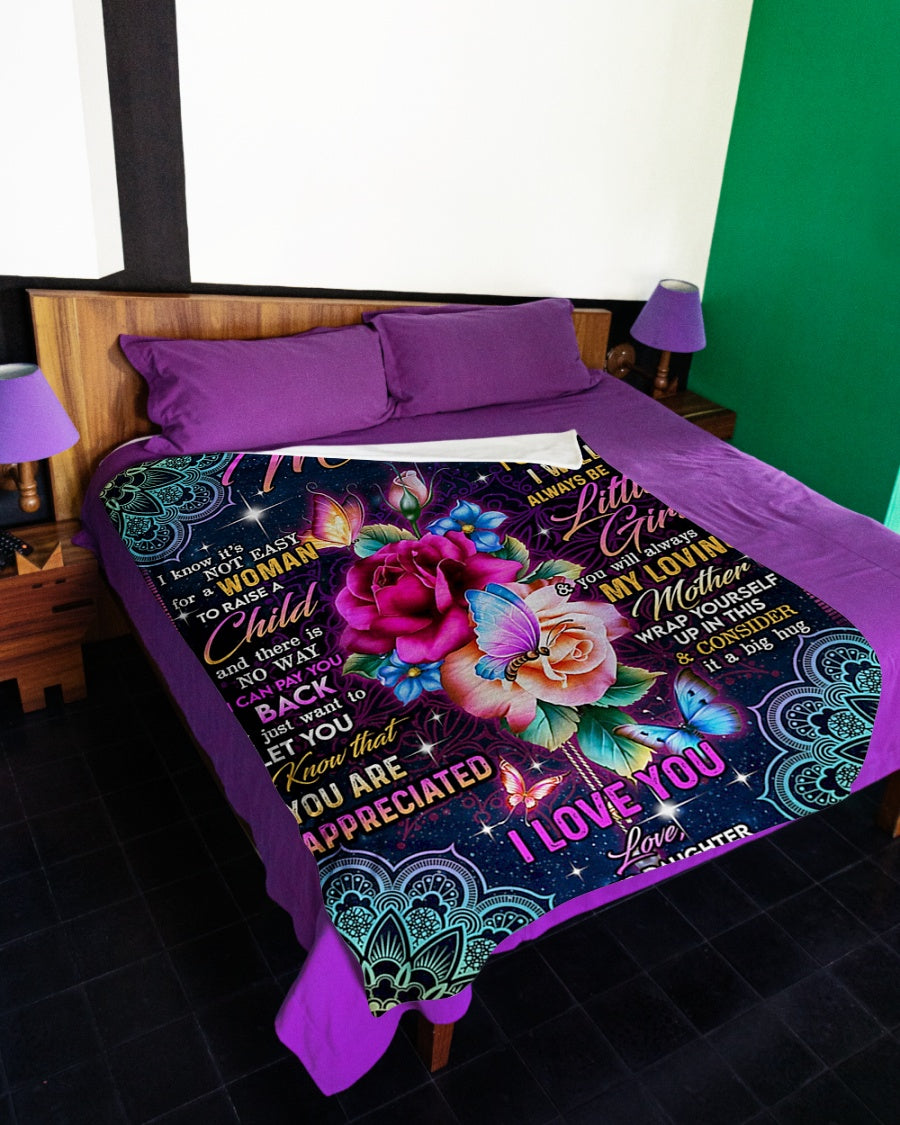 Rose I Love You With All My Heart My Loving Mother Flannel Blanket For Cozy Home Lounging And Gifting
