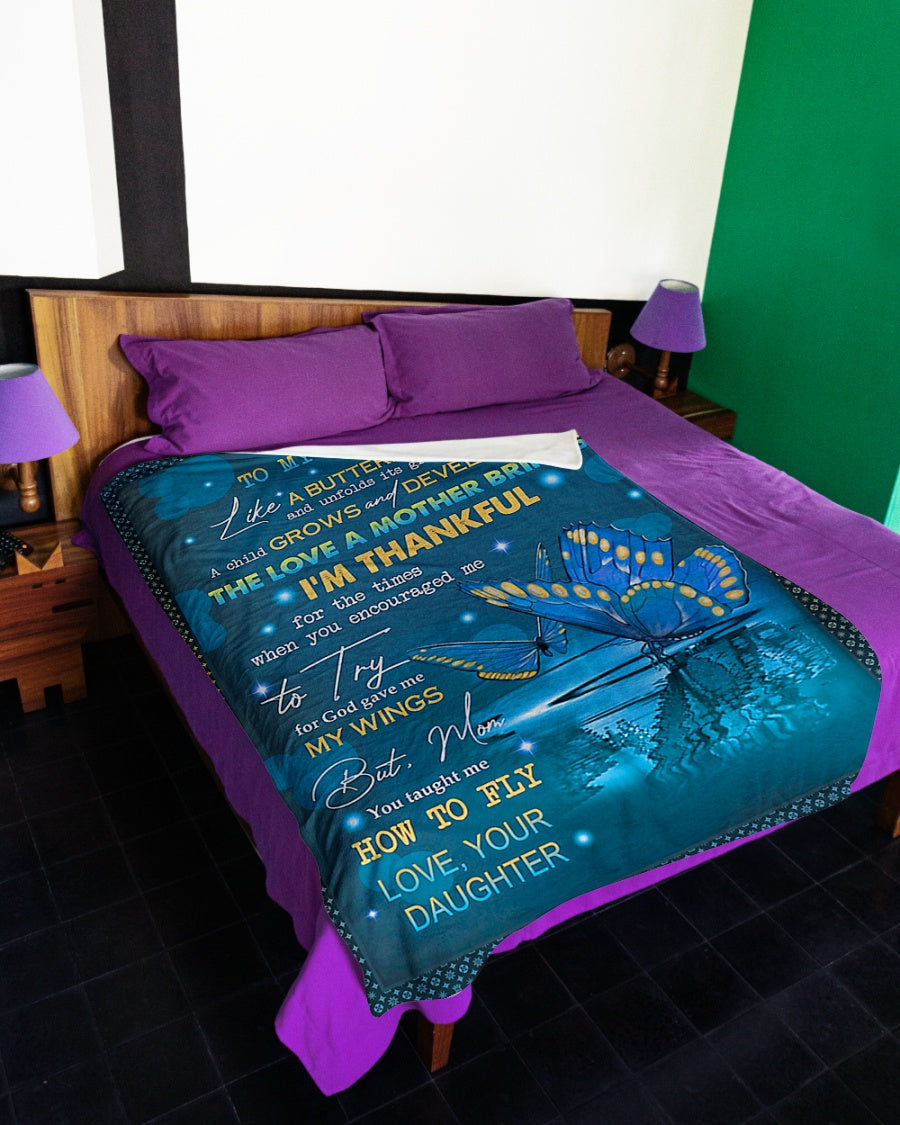 Butterfly You Are The Best Mother Flannel Blanket For Bedroom Couch And Daily Comfort