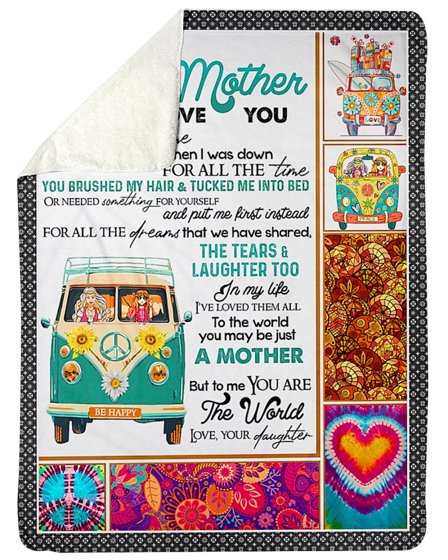 Car Beloved Mother Message Flannel Blanket For Living Room And Bedroom Styling