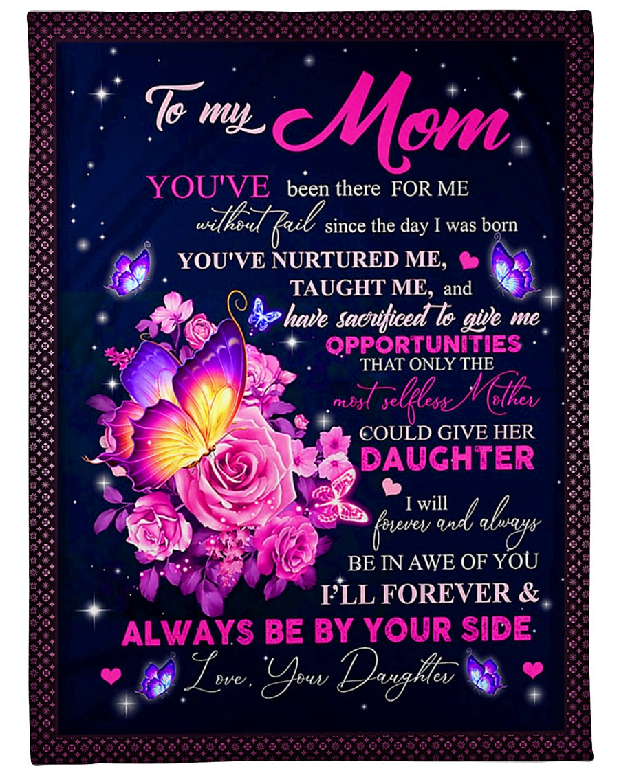 Rose To My Mother Her Daughter Flannel Blanket For Cozy Home Lounging And Gifting
