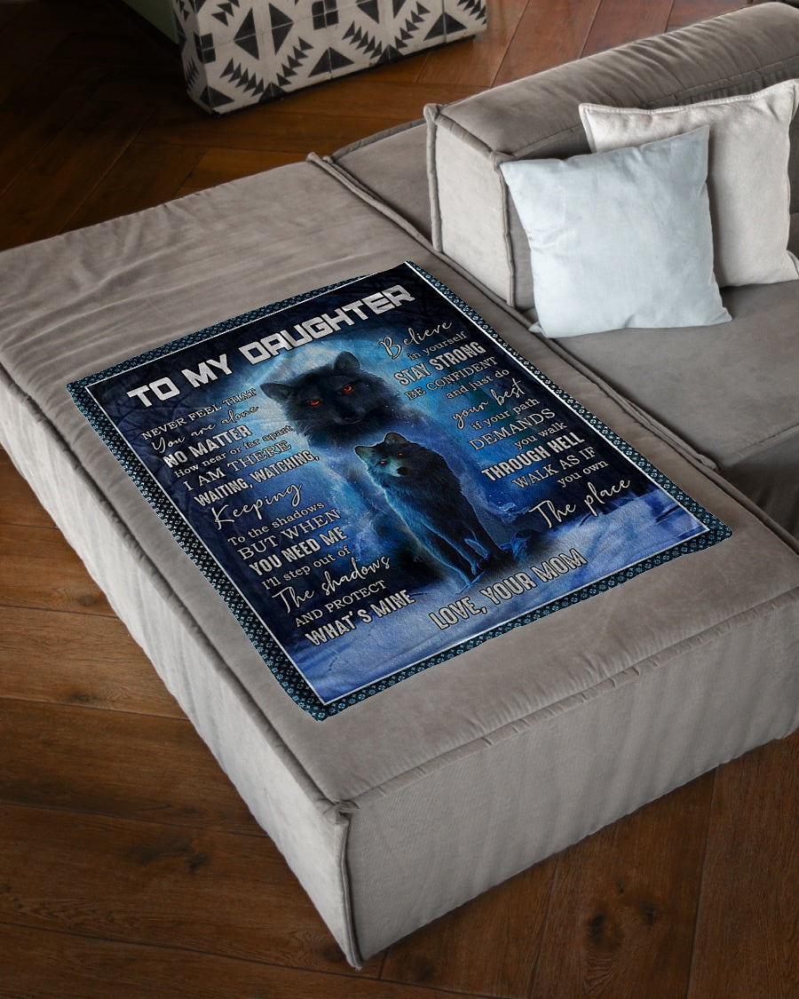 Wolf Step Out Of The Shadows Daughter Gift Flannel Blanket For Living Room And Bedroom Styling