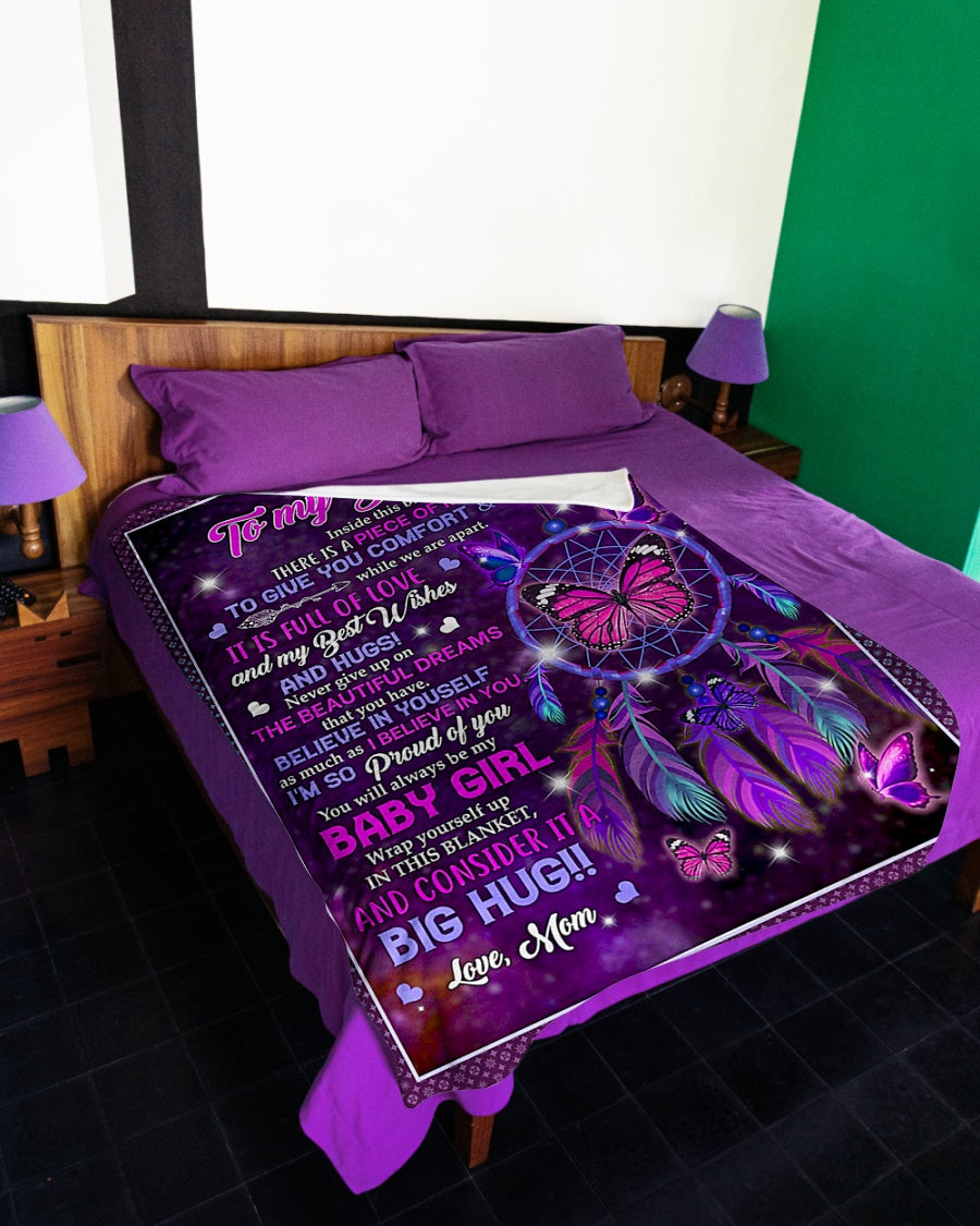 Butterfly It Is Full Of Love Daughter Gift Flannel Blanket For Bed Sofa And Reading Nook Decor