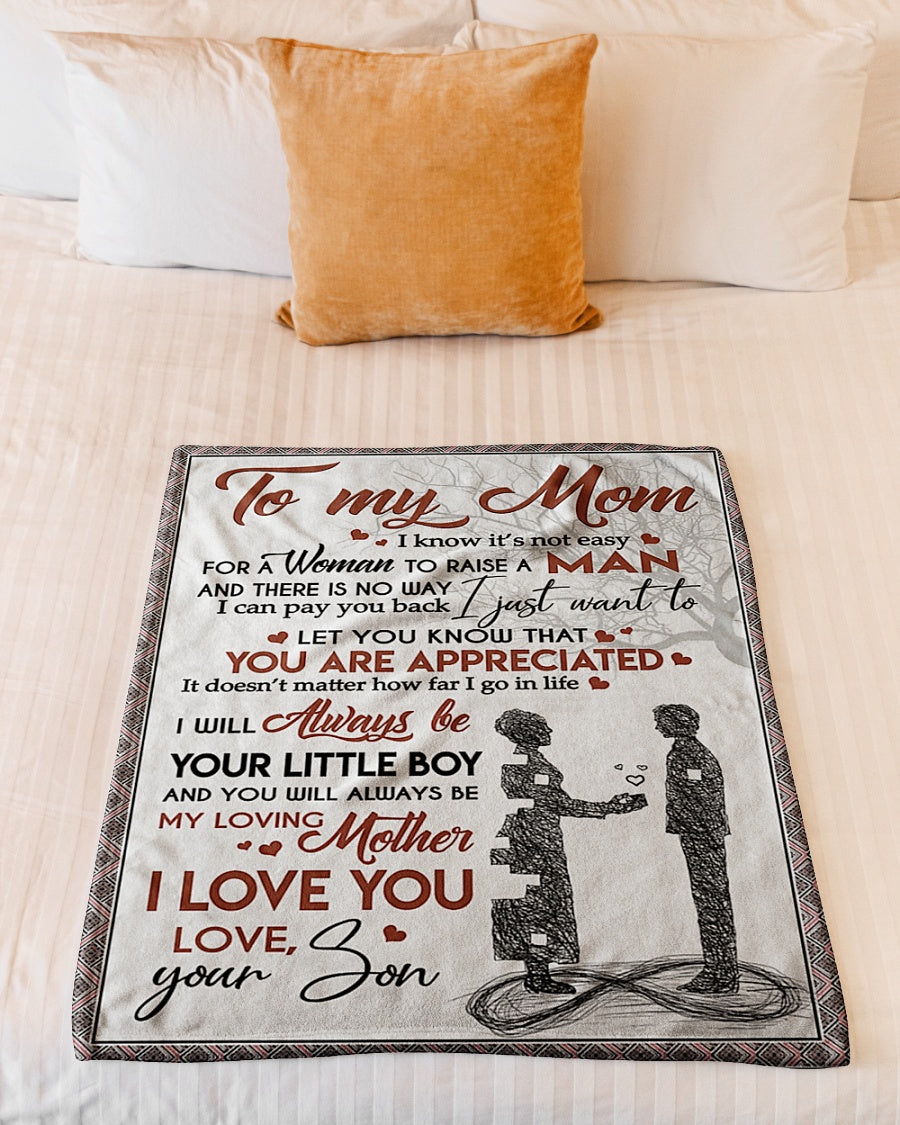 Family Endless Love My Loving Mother Flannel Blanket For Relaxing At Home And Travel