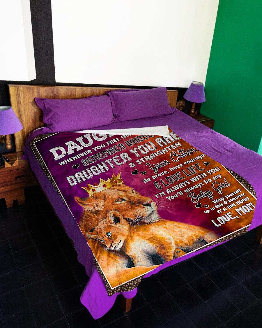 Lion I'm Always With You Daughter Gift Flannel Blanket For Bed Sofa And Reading Nook Decor