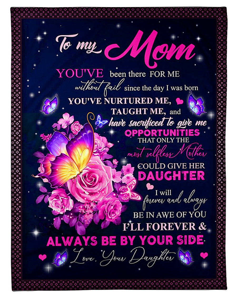 Rose To My Mother Her Daughter Flannel Blanket For Soft Bed Couch And Home Comfort