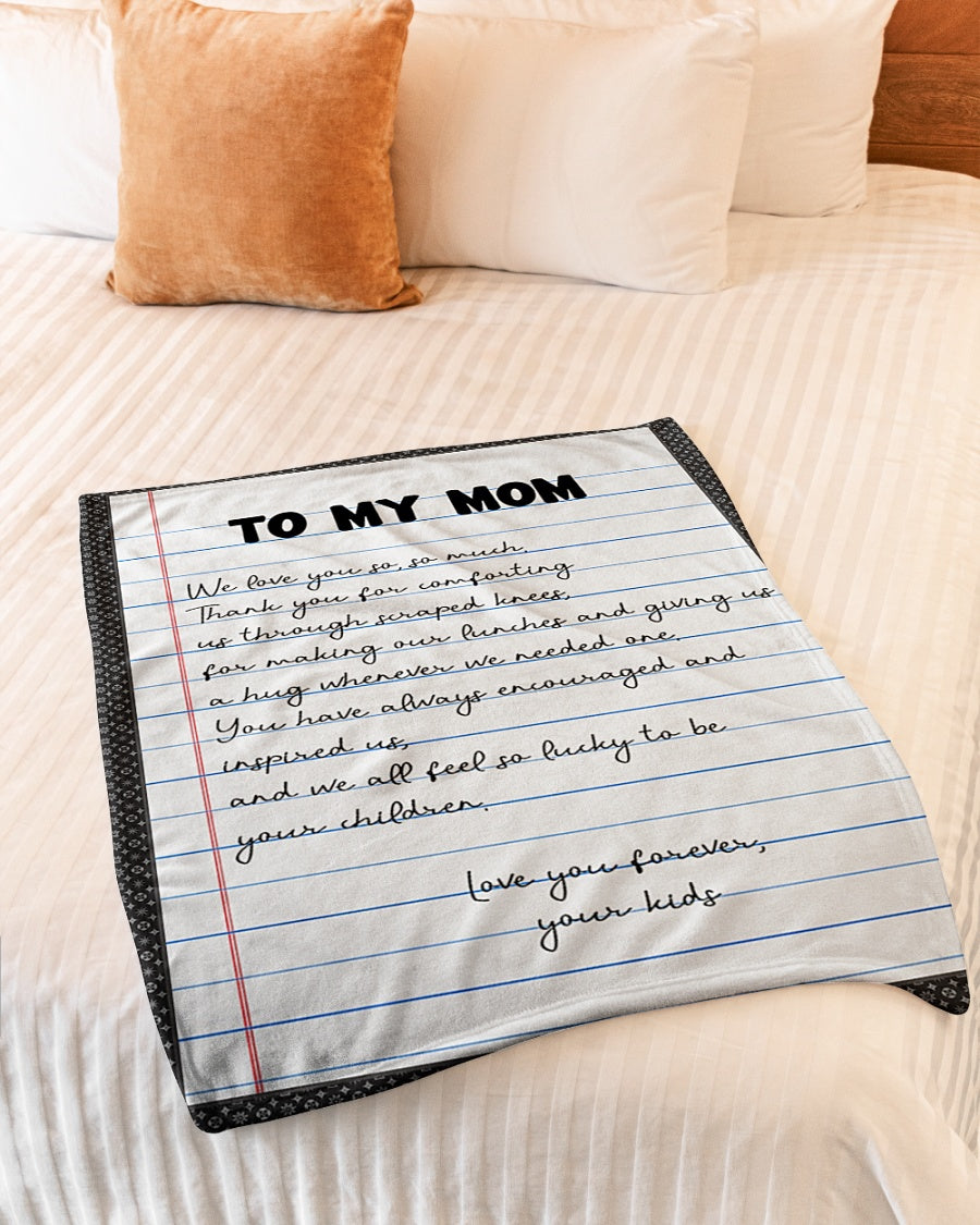 Dear Mom Letter Flannel Blanket For Soft Bed Couch And Home Comfort