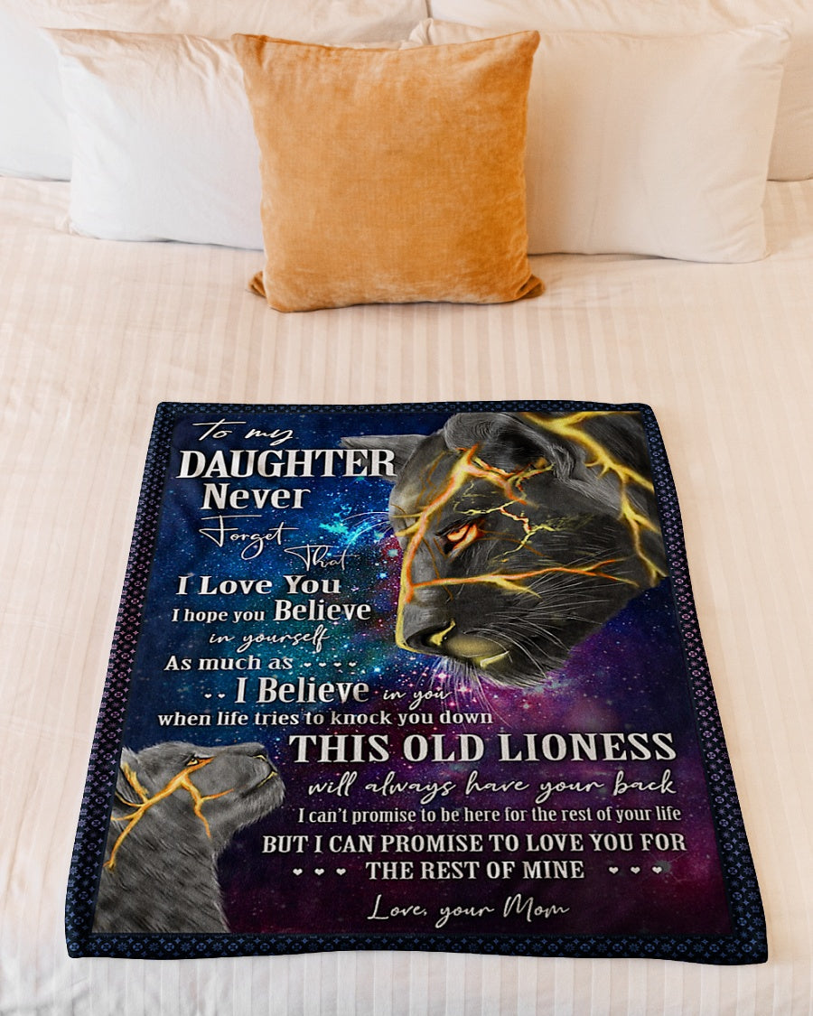 Lion Believe In Yourself Daughter Gift Flannel Blanket For Relaxing At Home And Travel
