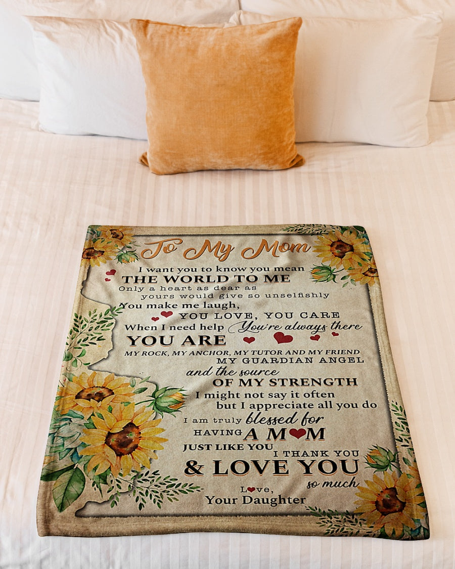 Sunflower I Love You With All My Heart Flannel Blanket For Relaxing At Home And Travel