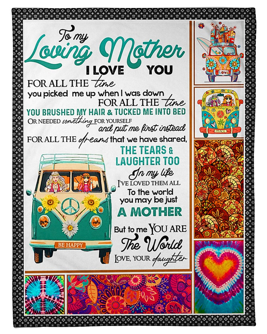 Car Beloved Mother Message Flannel Blanket For Relaxing At Home And Travel