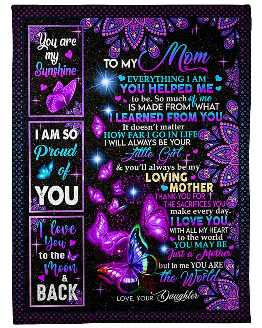Butterfly You Are The Best Loving Mother Flannel Blanket For Bed Sofa And Reading Nook Decor