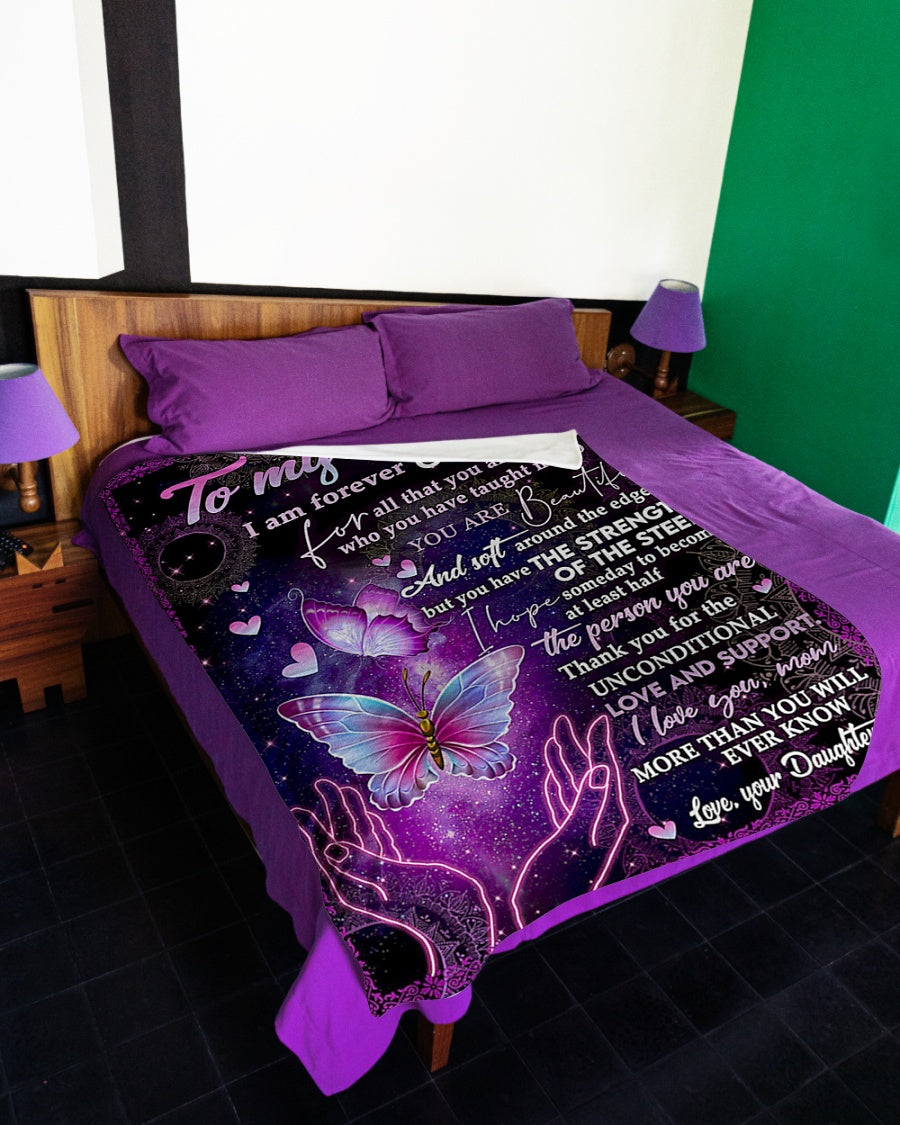 Family Love Beloved Mother Message Flannel Blanket For Bed Sofa And Reading Nook Decor
