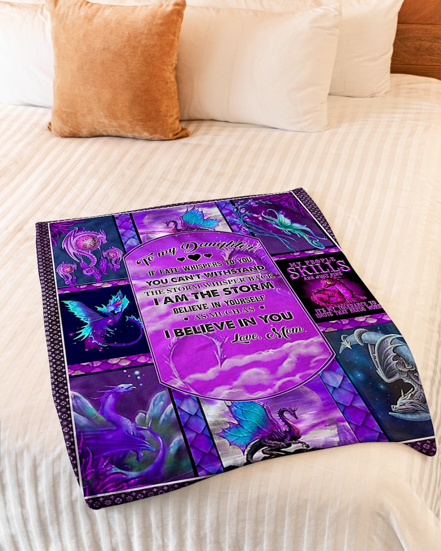Dragon If Fate Whispers To You Halloween Mom To Daughter Flannel Blanket For Soft Bed Couch And Home Comfort