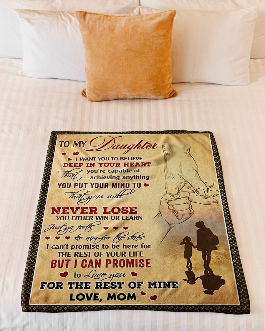 Family Deep In Your Heart Daughter Gift Flannel Blanket For Bed Sofa And Reading Nook Decor