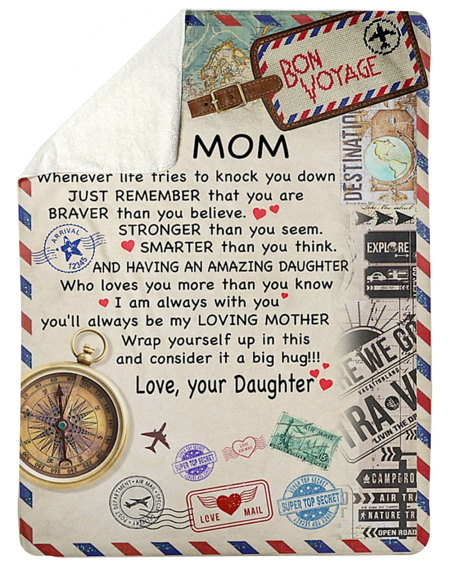 Letter Beloved Mother Message Flannel Blanket For Soft Bed Couch And Home Comfort