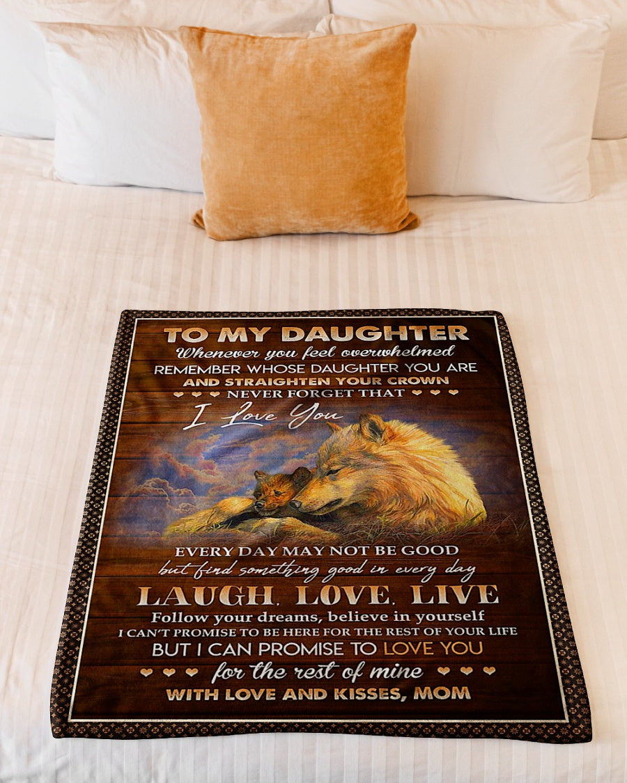 Wolf I Love You Daughter Gift Flannel Blanket For Relaxing At Home And Travel