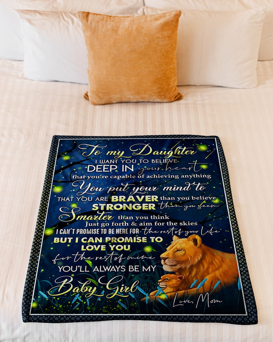 Lion Deep In Your Heart Daughter Gift Flannel Blanket For Relaxing At Home And Travel