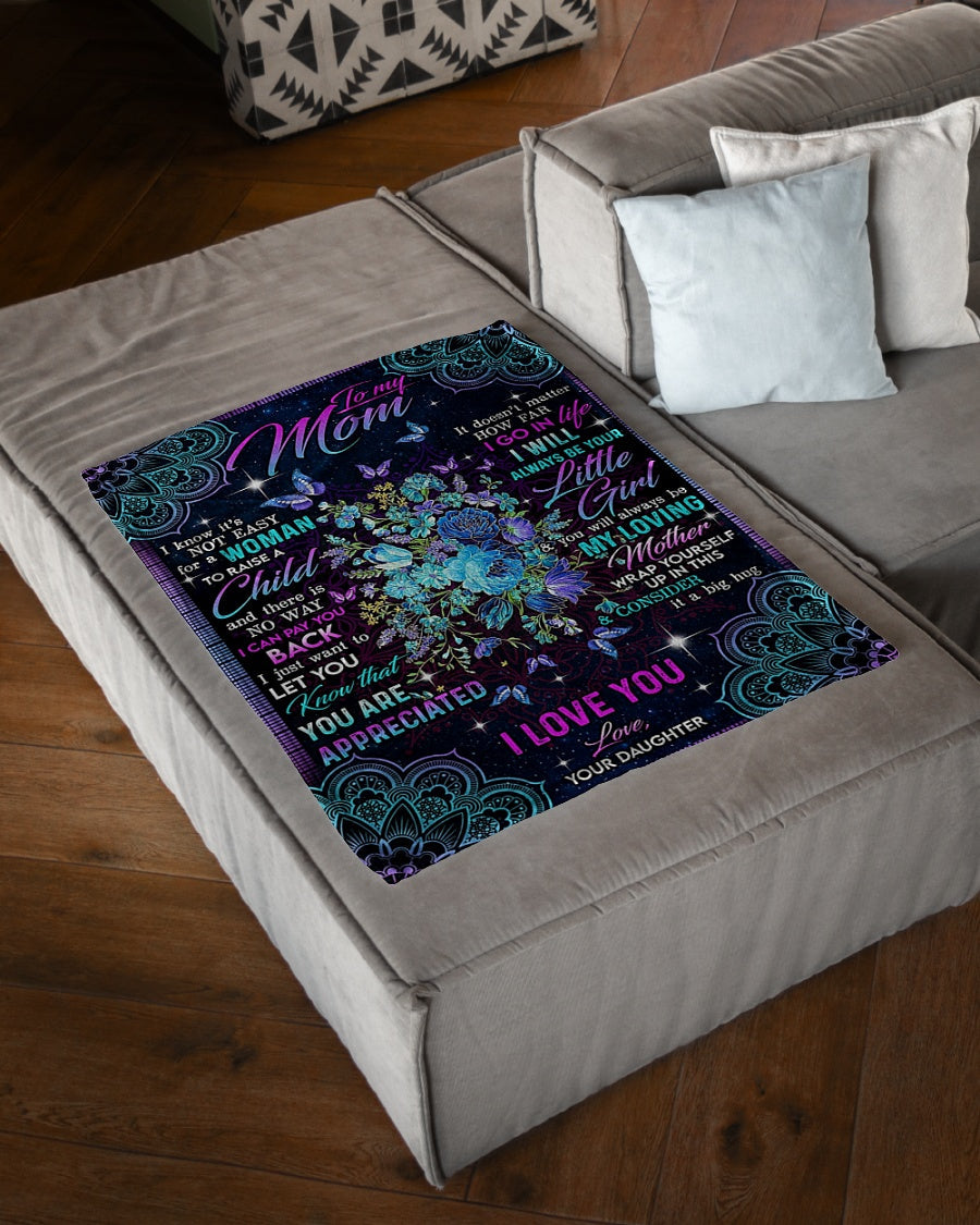 Floral I Love You With All My Heart Mother Flannel Blanket For Living Room And Bedroom Styling