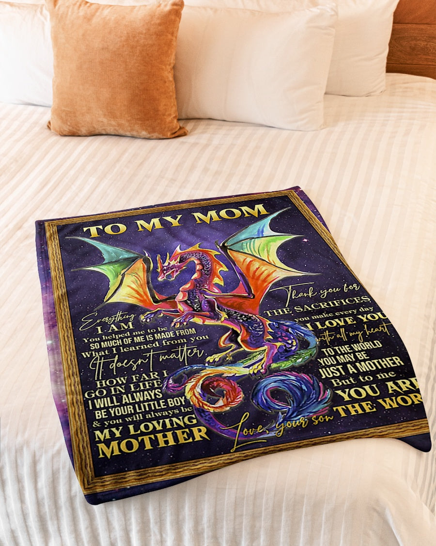 Dragon To My Mom Dragon Thank You Flannel Blanket For Soft Bed Couch And Home Comfort