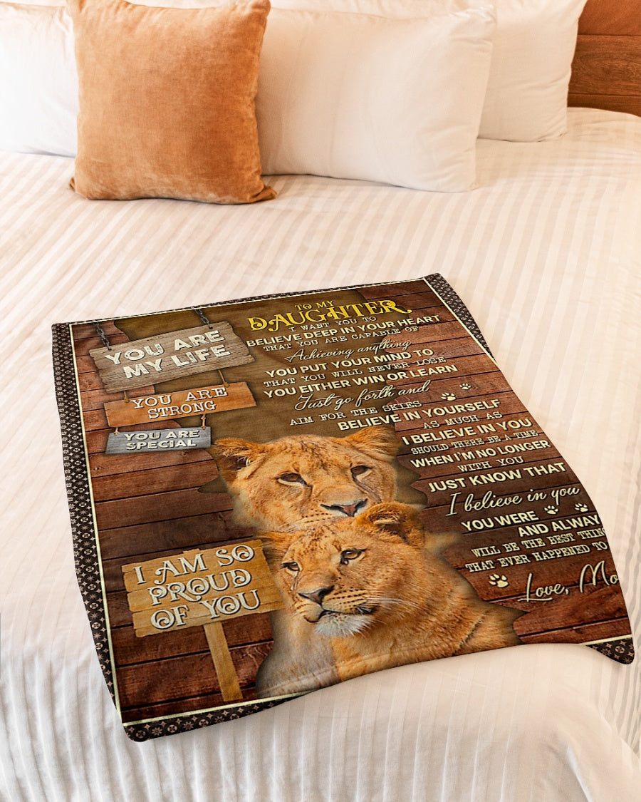 Lion You Are My Life Daughter Gift Flannel Blanket For Soft Bed Couch And Home Comfort