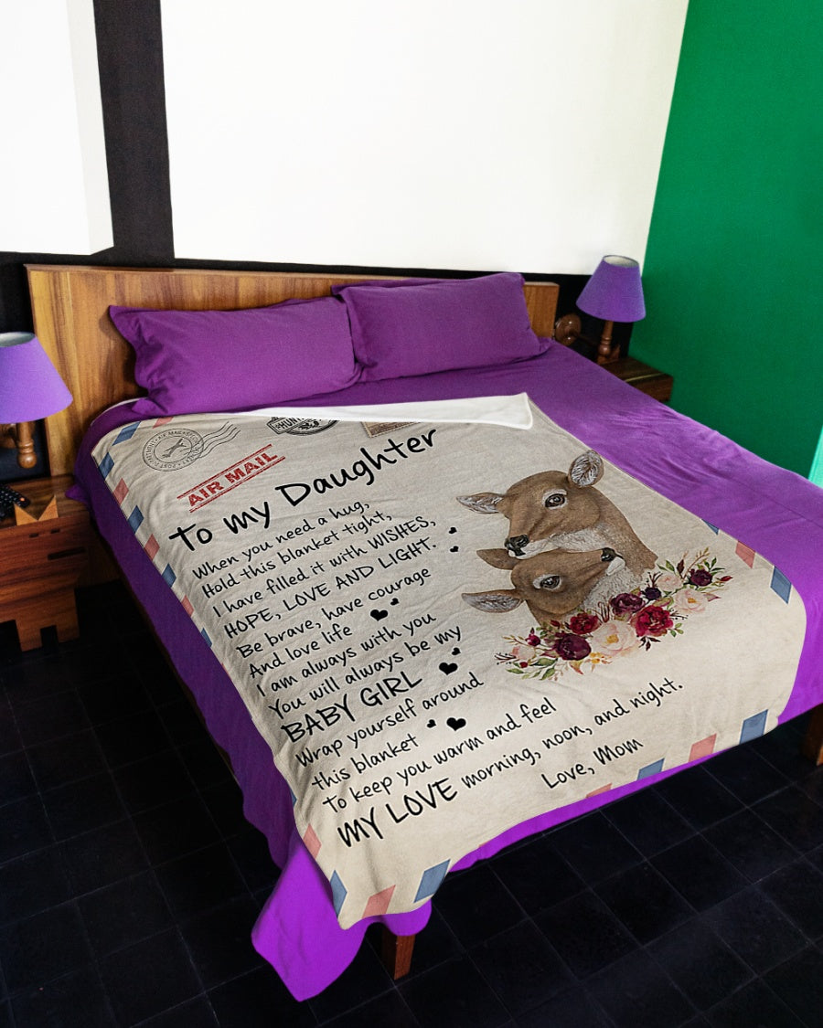 Deer Lover I Am Always With You Daughter Gift Flannel Blanket For Bed Sofa And Reading Nook Decor