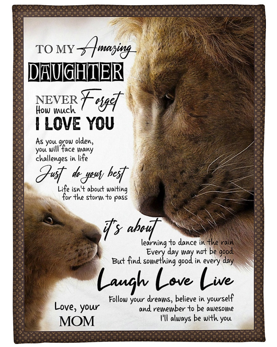 Lion Beloved Mother Message Flannel Blanket For Bed Sofa And Reading Nook Decor
