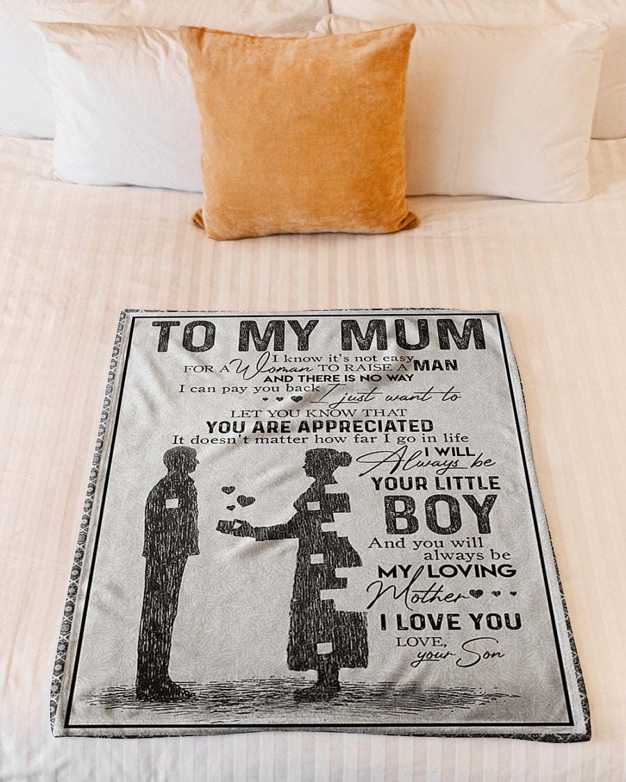 Family Beloved Mother Message Flannel Blanket For Relaxing At Home And Travel