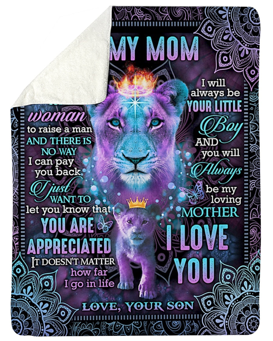 Lion Love To My Mom You Are The World Flannel Blanket For Soft Bed Couch And Home Comfort