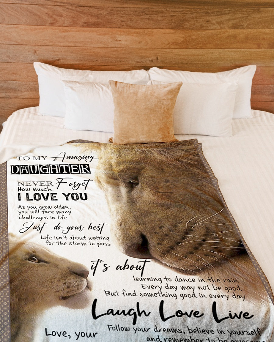 Lion Beloved Mother Message Flannel Blanket For Cozy Home Lounging And Gifting