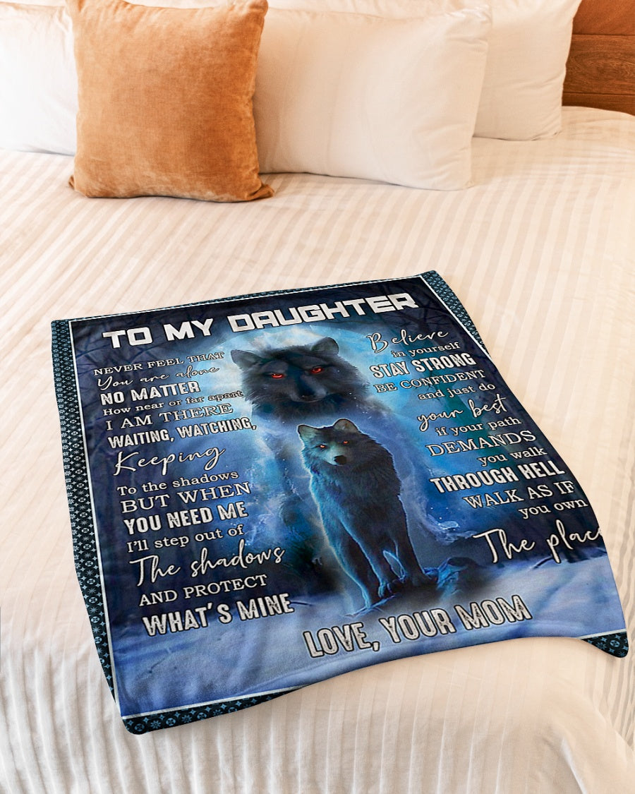 Wolf Step Out Of The Shadows Daughter Gift Flannel Blanket For Soft Bed Couch And Home Comfort