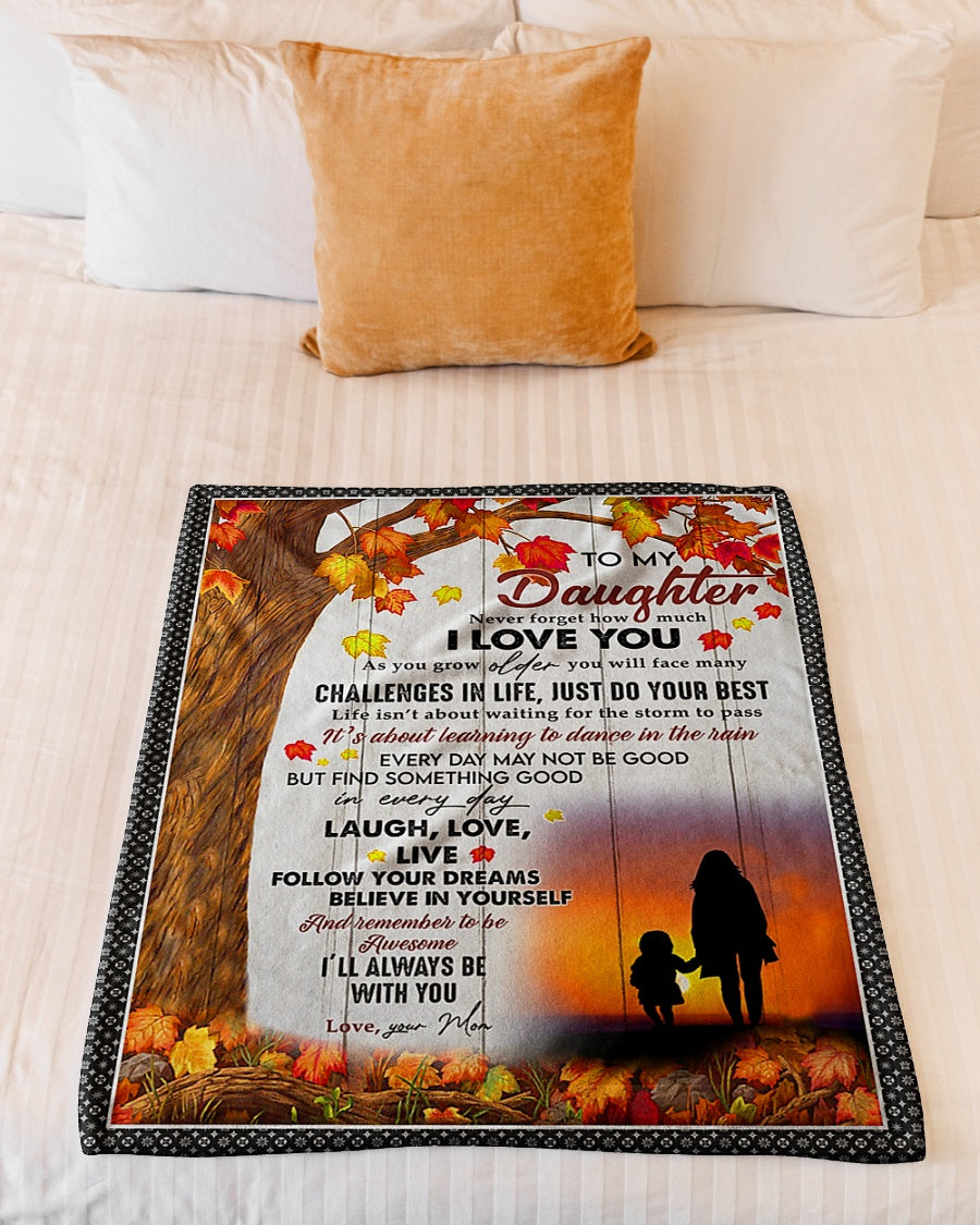 Sunset Dream Big Encouragement Mom To Daughter Flannel Blanket For Relaxing At Home And Travel