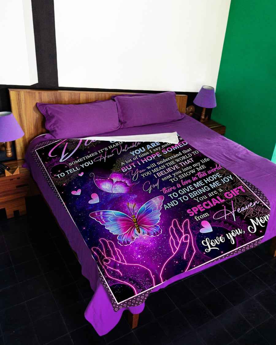 Butterfly Lover How Valuable And Precious You Are To Me Flannel Blanket For Bed Sofa And Reading Nook Decor