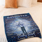 Family Never Feel That You're Alone Mom To Daughter Blue Flannel Blanket For Soft Bed Couch And Home Comfort