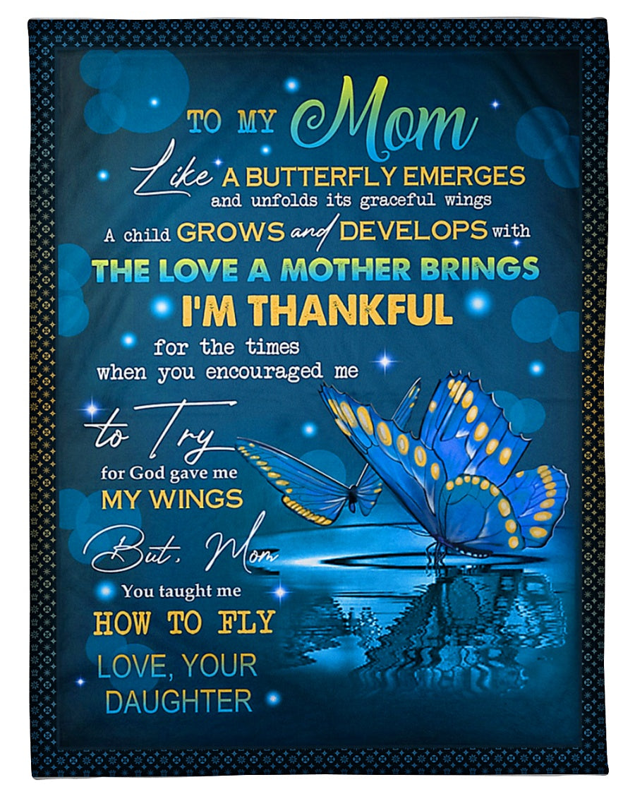 Butterfly You Are The Best Mother 50 x 60 Inch Flannel Blanket For Soft Bed Couch And Home Comfort