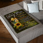Sunflower Inspiring Family Hero Message Flannel Blanket For Living Room And Bedroom Styling