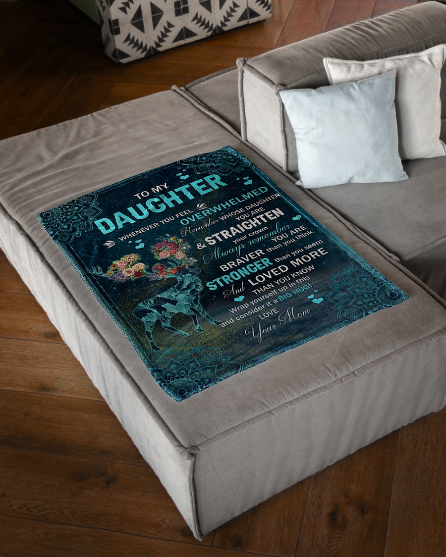 Deer Whenever You Feel Overwhelmed Deer Mom To Daughter Flannel Blanket For Living Room And Bedroom Styling
