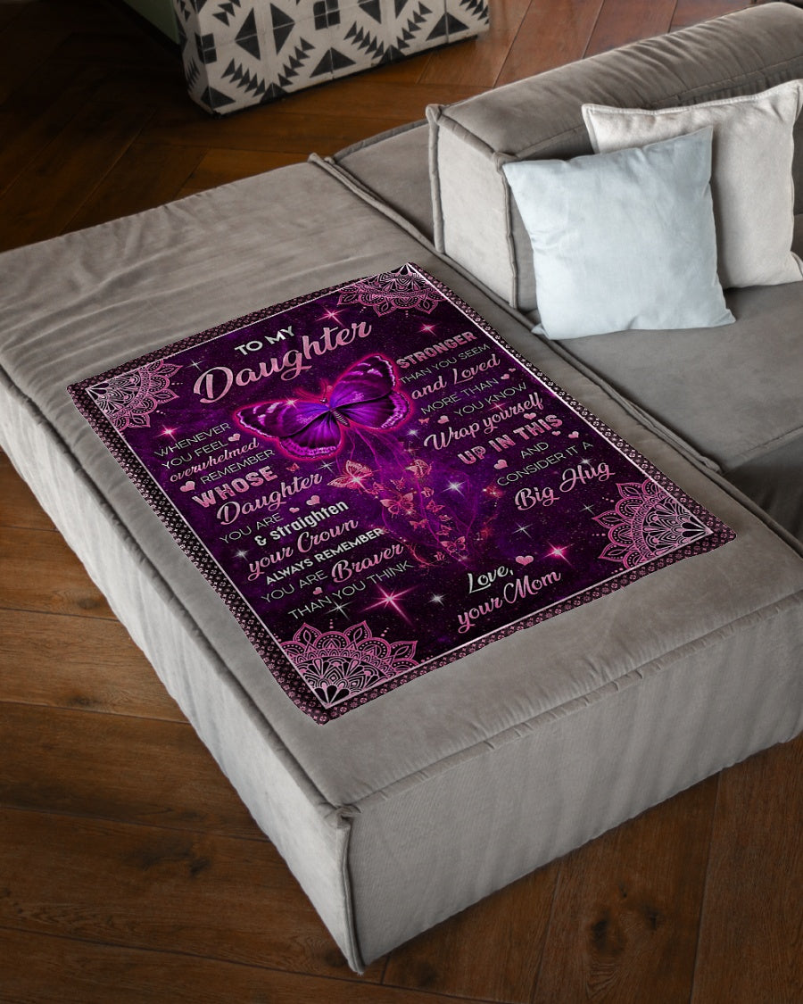 Butterfly Consider Big Hug Daughter Gift Flannel Blanket For Living Room And Bedroom Styling