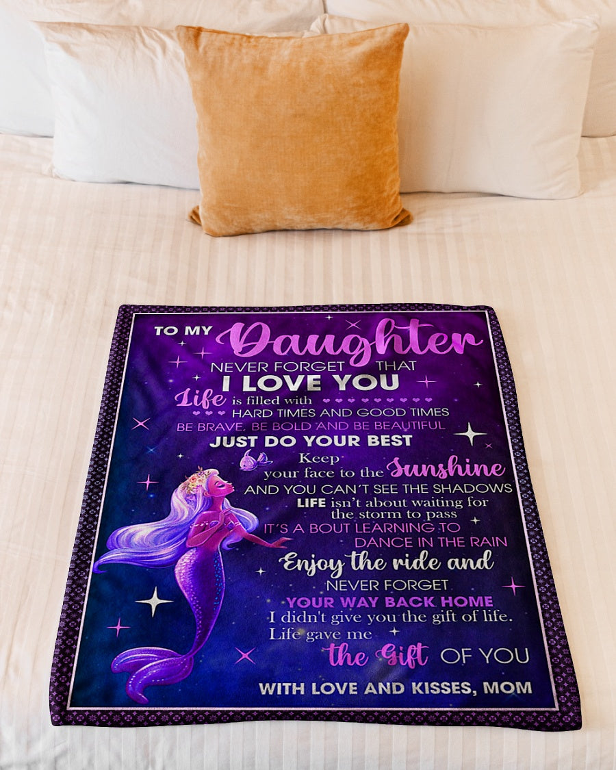 Mermaid Never Forget That I Love You Mom To Daughter Flannel Blanket For Relaxing At Home And Travel