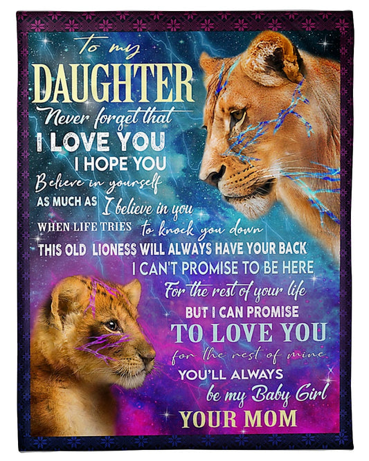 Lion Believe In Yourself Daughter Gift 50 x 60 Inch Flannel Blanket For Cozy Bedroom And Sofa Decor