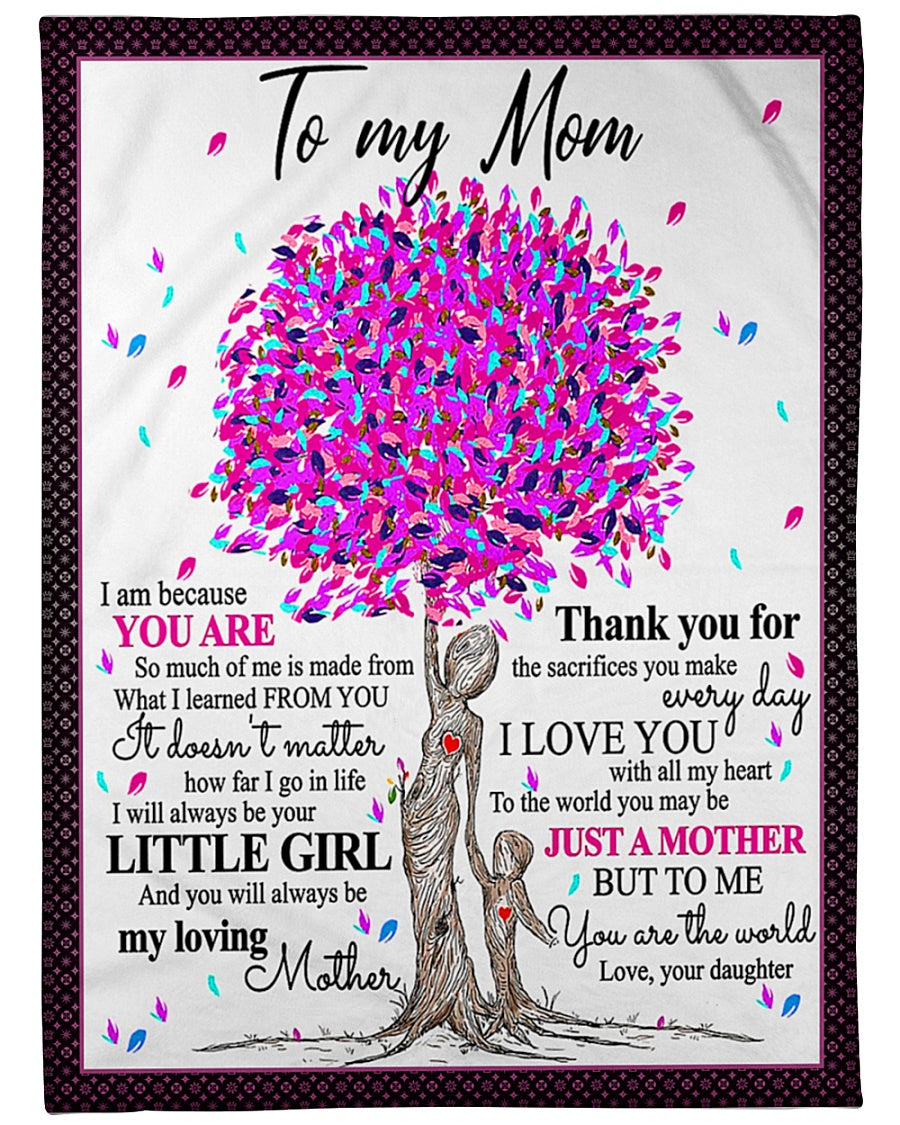 Family To Me You Are The World Little Girl Flannel Blanket For Bed Sofa And Reading Nook Decor